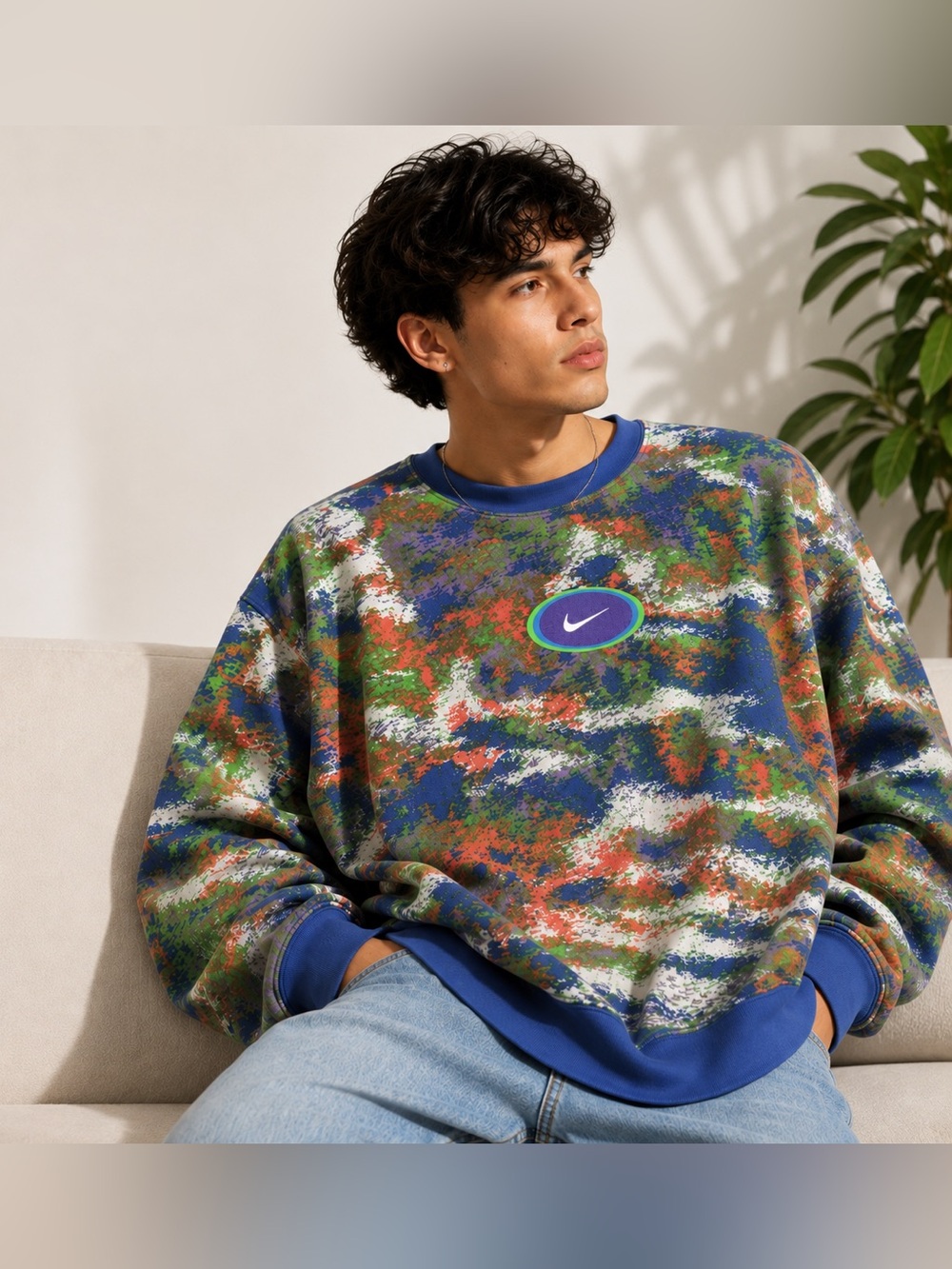 Nike Sportswear All Over Print Crewneck Sweatshirt